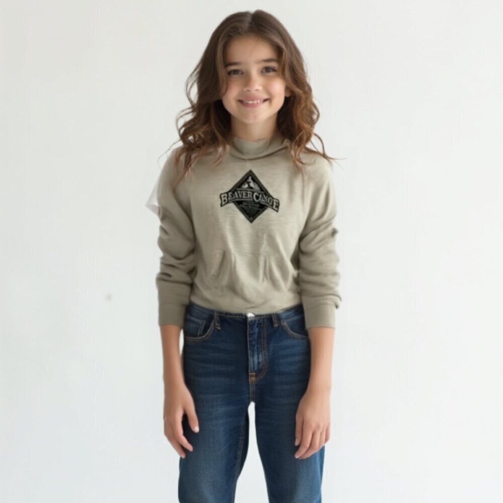 ❤️ BEAVER CANOE youth Cream Hoodie L